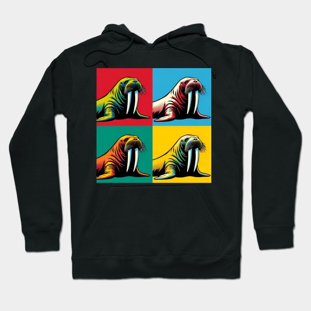 Walrus  Pop Art - Odobenus rosmarus Hoodie by PawPopArt